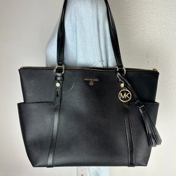 Michael Kors Nomad Large Top Zip Tote Black One Size - Picture 1 of 16